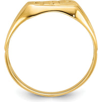 10K Yellow Gold Polished Etched Edges "DAD" Ring Mounting - Customizable