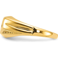 10K Yellow Gold Polished Etched Edges "DAD" Ring Mounting - Customizable