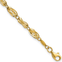 10K Yellow Gold Polished Fancy Bracelet - 7.75"
