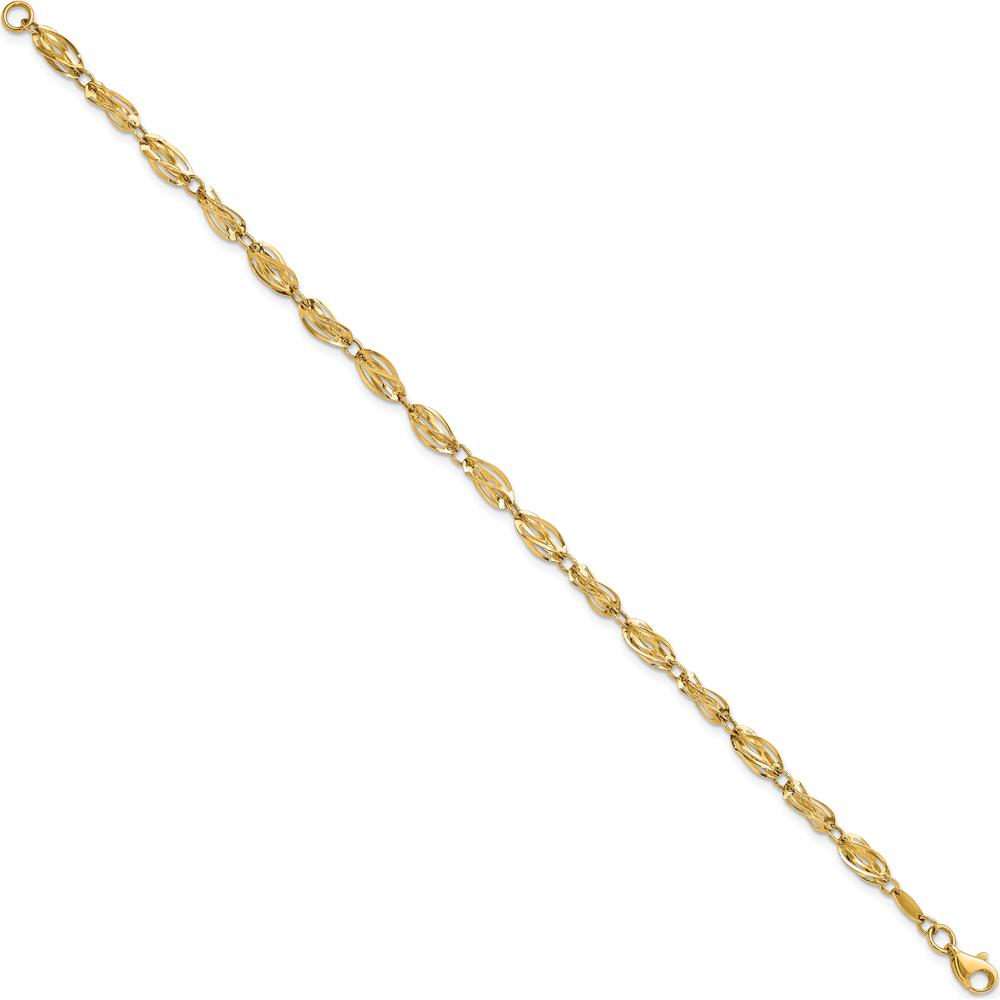 10K Yellow Gold Polished Fancy Bracelet - 7.75"