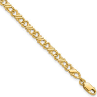 10K Yellow Gold Polished Fancy Chain Bracelet - 7" Length