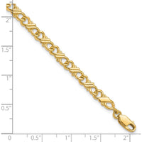 10K Yellow Gold Polished Fancy Chain Bracelet - 7" Length