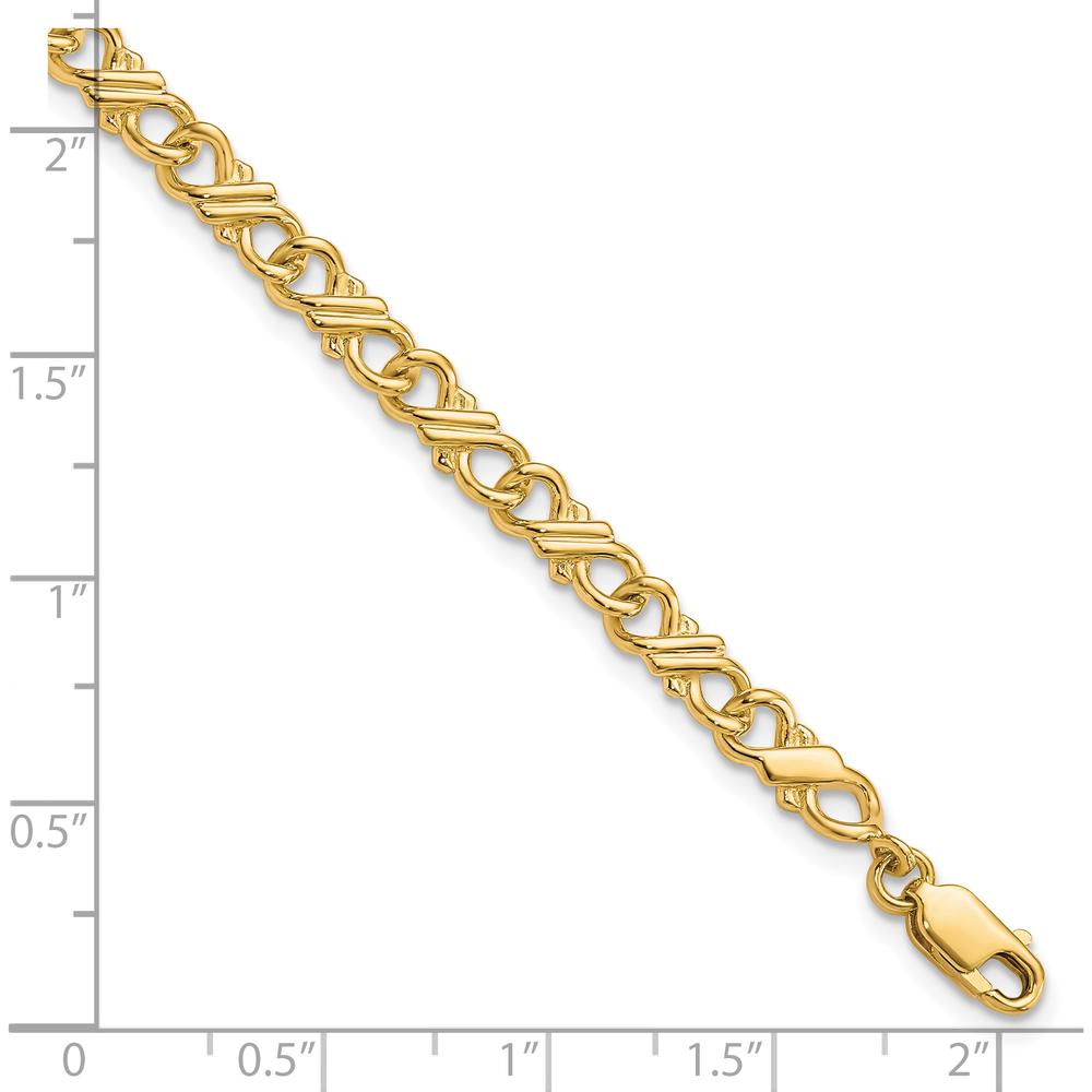10K Yellow Gold Polished Fancy Chain Bracelet - 7" Length