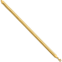 10K Yellow Gold Polished Fancy Herringbone Link Bracelet - 7.5" Long