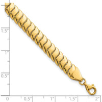 10K Yellow Gold Polished Fancy Herringbone Link Bracelet - 7.5" Long