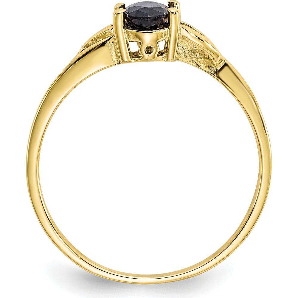 10K Yellow Gold Polished Genuine Sapphire Birthstone Ring - 0.68 Carat Oval Sapphire