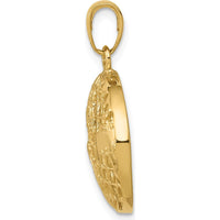 10K Yellow Gold Polished Globe Pendant - 24.5mm Length