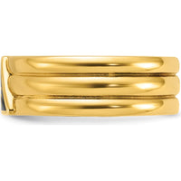 10K Yellow Gold Polished Grooved Men's Masonic Ring with Black Enamel - Active 33rd Degree Symbol by IBGoodman