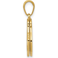 10K Yellow Gold Polished Handcuffs Pendant - Solid Gold Themed Charm