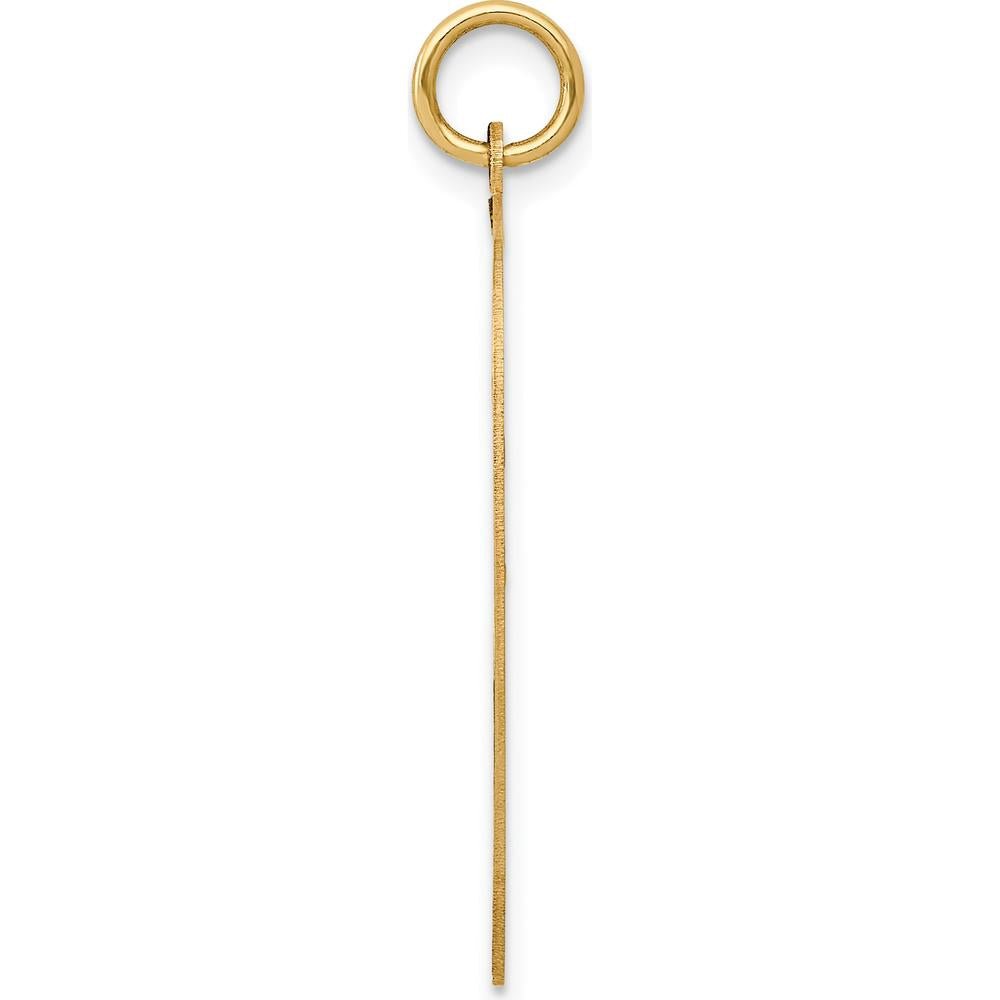 10K Yellow Gold Polished Heart Charm Pendant - Engravable Design