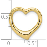 10K Yellow Gold Polished Heart Slide Pendant - Solid Heart Design