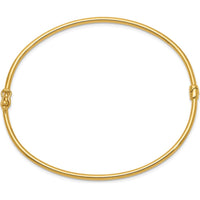 10K Yellow Gold Polished Hinged Bangle Bracelet with Box Catch Clasp - 7"