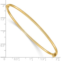 10K Yellow Gold Polished Hinged Bangle Bracelet with Box Catch Clasp - 7"