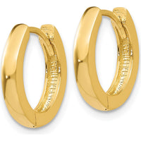 10K Yellow Gold Polished Hinged Hoop Earrings - 13.7mm Length