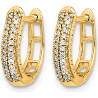 10K Yellow Gold Polished Hinged Hoop Earrings with Diamond Accent - 1.0 Carat Total Diamond Weight by Oro Pregiato
