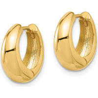 10K Yellow Gold Polished Hinged Huggie Hoop Earrings