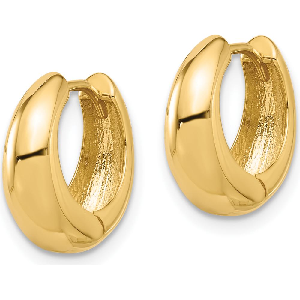 10K Yellow Gold Polished Hinged Huggie Hoop Earrings
