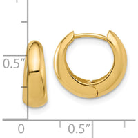 10K Yellow Gold Polished Hinged Huggie Hoop Earrings
