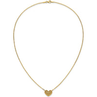 10K Yellow Gold Polished Hollow 3D Heart Pendant Necklace - 18in Chain