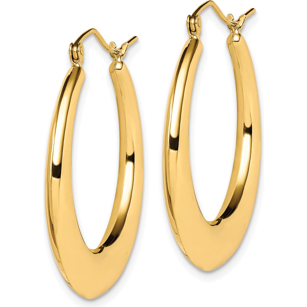 10K Yellow Gold Polished Hollow Hoop Earrings - 22mm
