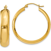 10K Yellow Gold Polished Hoop Earrings - 18mm Length