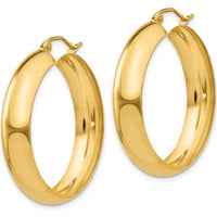 10K Yellow Gold Polished Hoop Earrings - 18mm Length