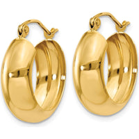 10K Yellow Gold Polished Hoop Earrings - 19mm Length