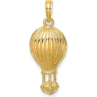 10K Yellow Gold Polished Hot Air Balloon Charm - 28.4mm Length