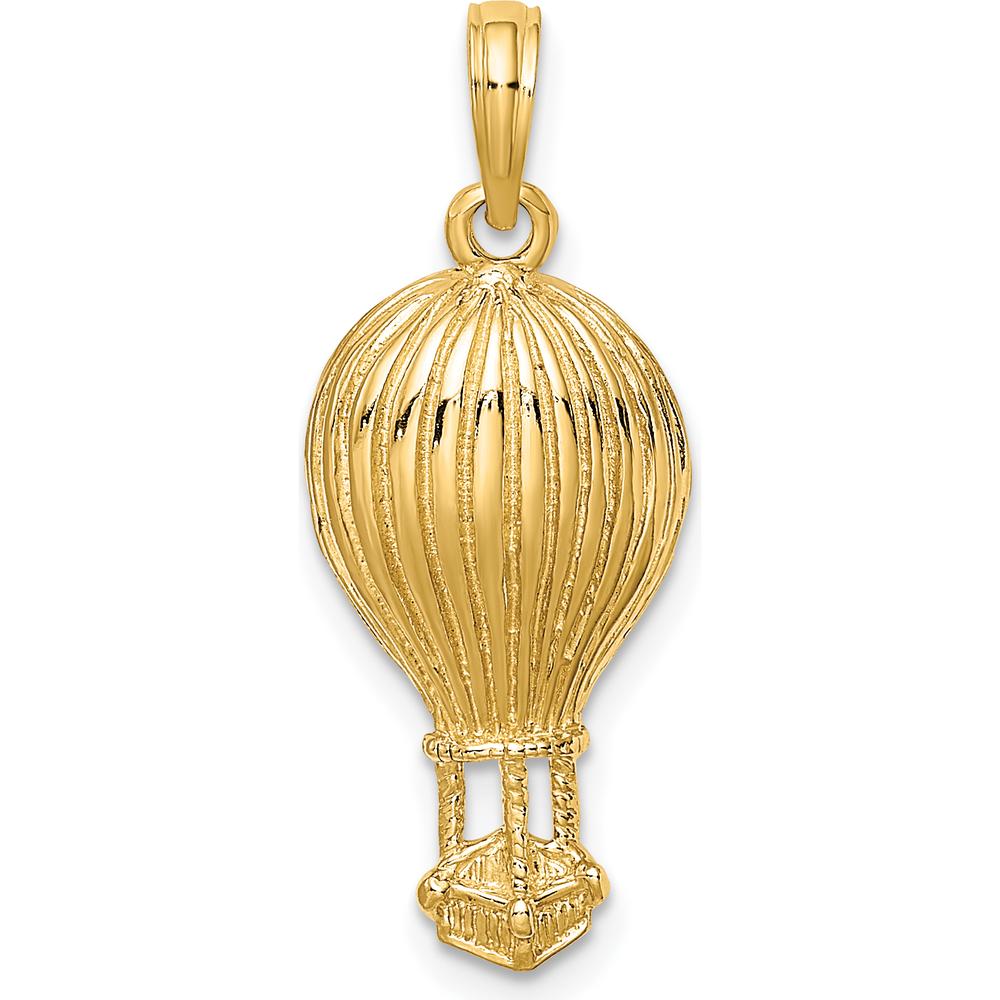 10K Yellow Gold Polished Hot Air Balloon Charm - 28.4mm Length