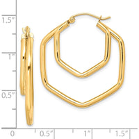 10K Yellow Gold Polished Large Hoop Earrings - 31.95mm Length, 28.38mm Width