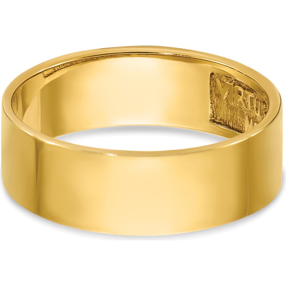 10K Yellow Gold Polished Masonic Ring with Black Enamel Symbol by IBGoodman