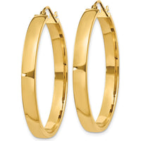 10K Yellow Gold Polished Medium Hoop Earrings - 35mm Length