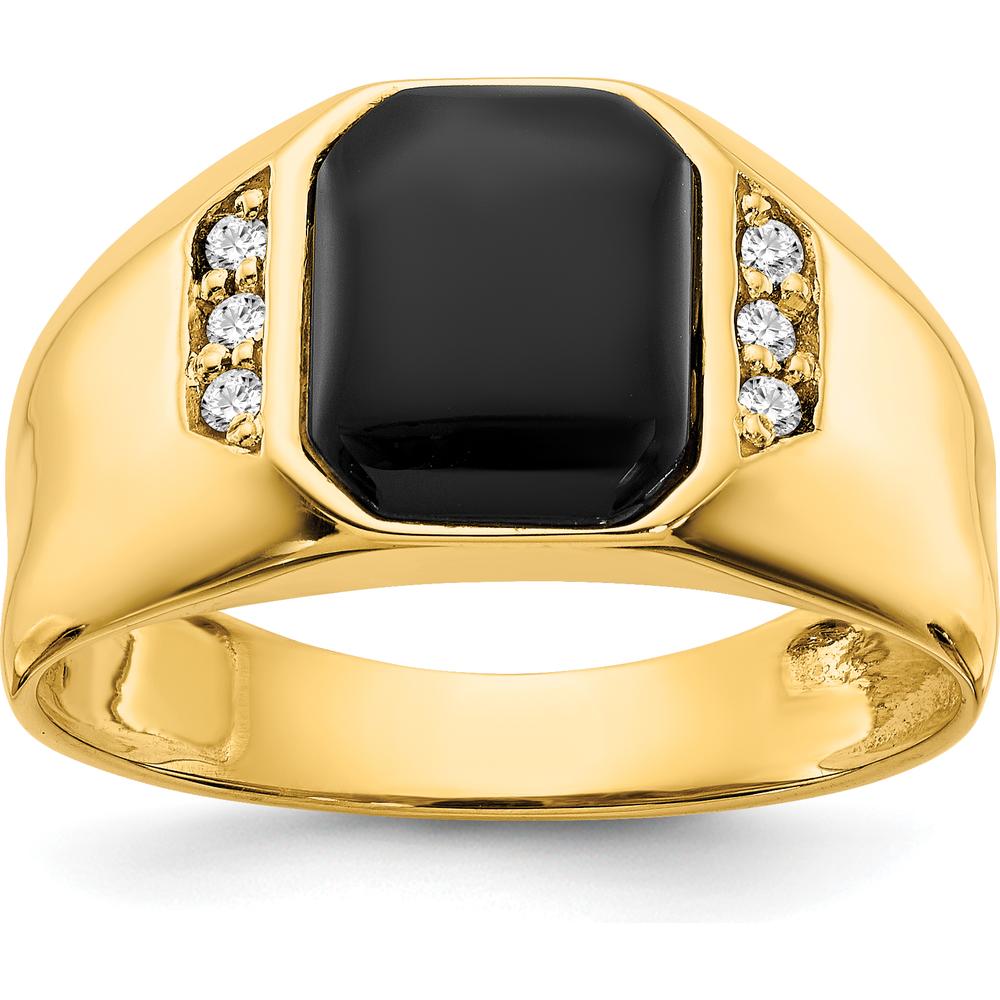 10K Yellow Gold Polished Men's Band Mounting - Tapered Design 4-10mm Width