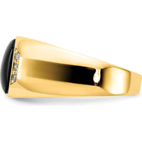 10K Yellow Gold Polished Men's Band Mounting - Tapered Design 4-10mm Width