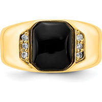 10K Yellow Gold Polished Men's Band Mounting - Tapered Design 4-10mm Width