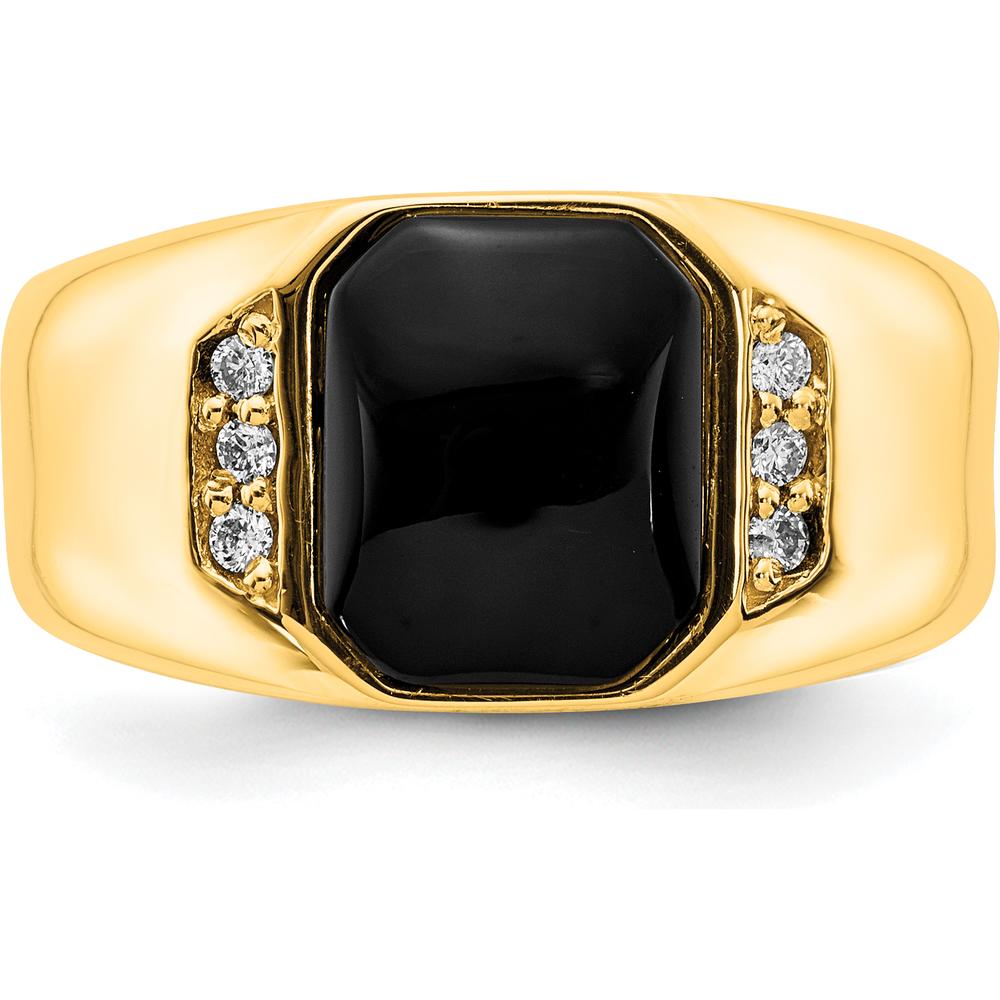 10K Yellow Gold Polished Men's Band Mounting - Tapered Design 4-10mm Width