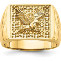 10K Yellow Gold Polished Men's Ring Mounting - Customizable Design for Personalized Stones