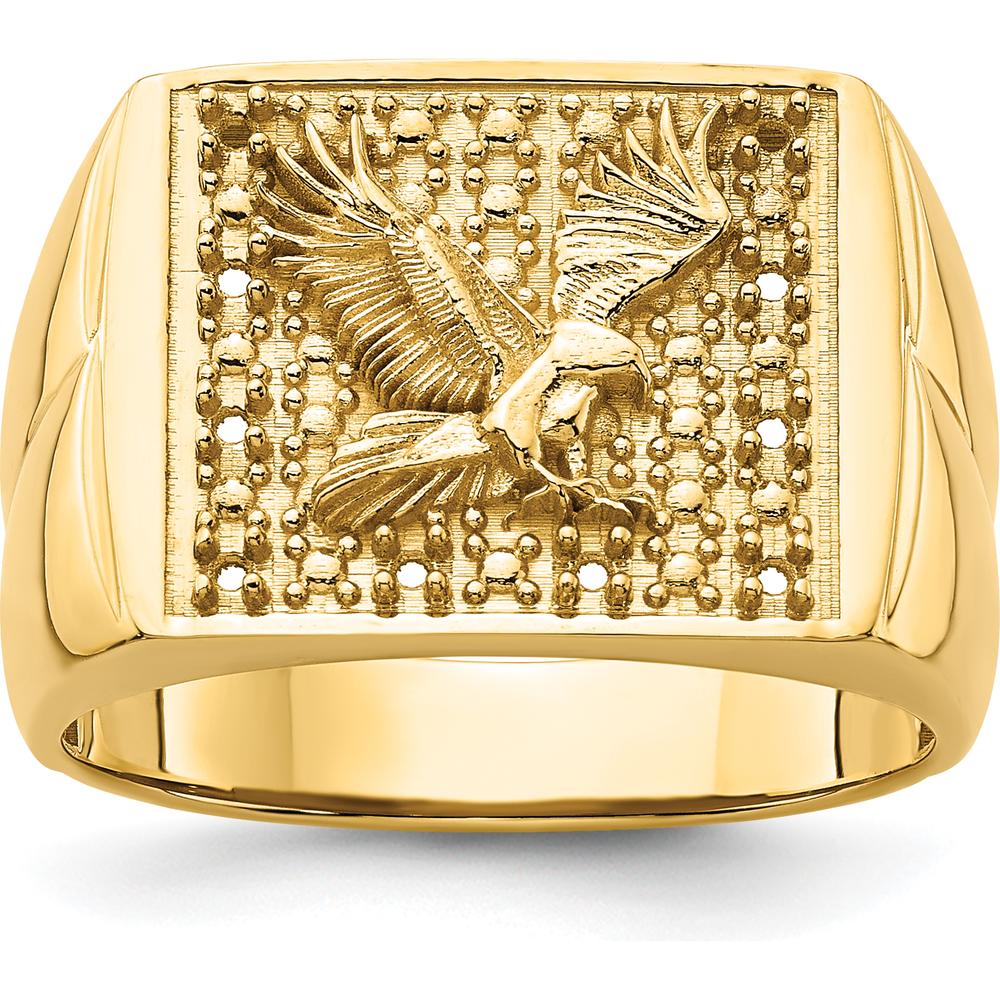 10K Yellow Gold Polished Men's Ring Mounting - Customizable Design for Personalized Stones