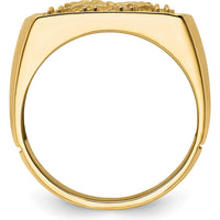 10K Yellow Gold Polished Men's Ring Mounting - Customizable Design for Personalized Stones