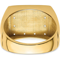 10K Yellow Gold Polished Men's Ring Mounting - Customizable Design for Personalized Stones