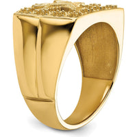 10K Yellow Gold Polished Men's Ring Mounting - Customizable Design for Personalized Stones