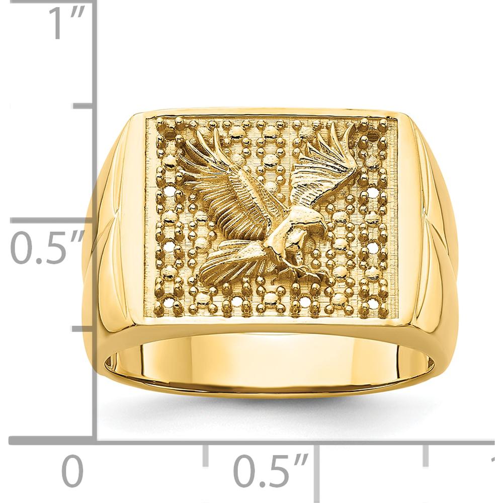 10K Yellow Gold Polished Men's Ring Mounting - Customizable Design for Personalized Stones