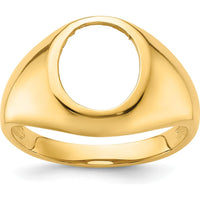 10K Yellow Gold Polished Men's Ring Mounting with Tapered Band - Solid Customizable Setting