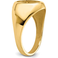 10K Yellow Gold Polished Men's Ring Mounting with Tapered Band - Solid Customizable Setting