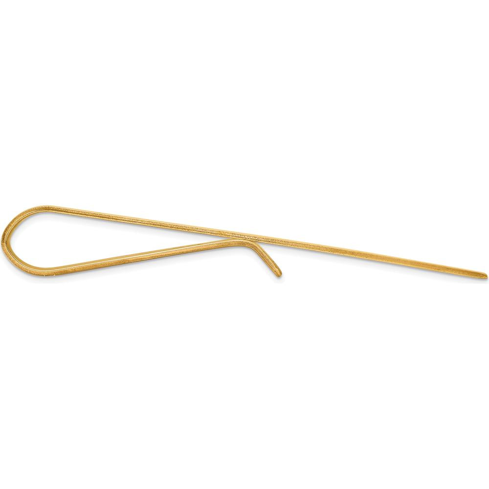 10K Yellow Gold Polished Men's Tie Bar - 50mm Length