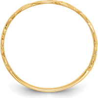 10K Yellow Gold Polished "MOM" Ring - Tapered Band Design