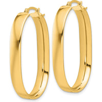 10K Yellow Gold Polished Oval Hoop Earrings - 15.34mm Length