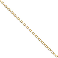 10K Yellow Gold Polished Oval Link Bracelet - 7.25", 5mm Wide