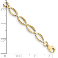 10K Yellow Gold Polished Oval Link Bracelet - 7.25", 5mm Wide
