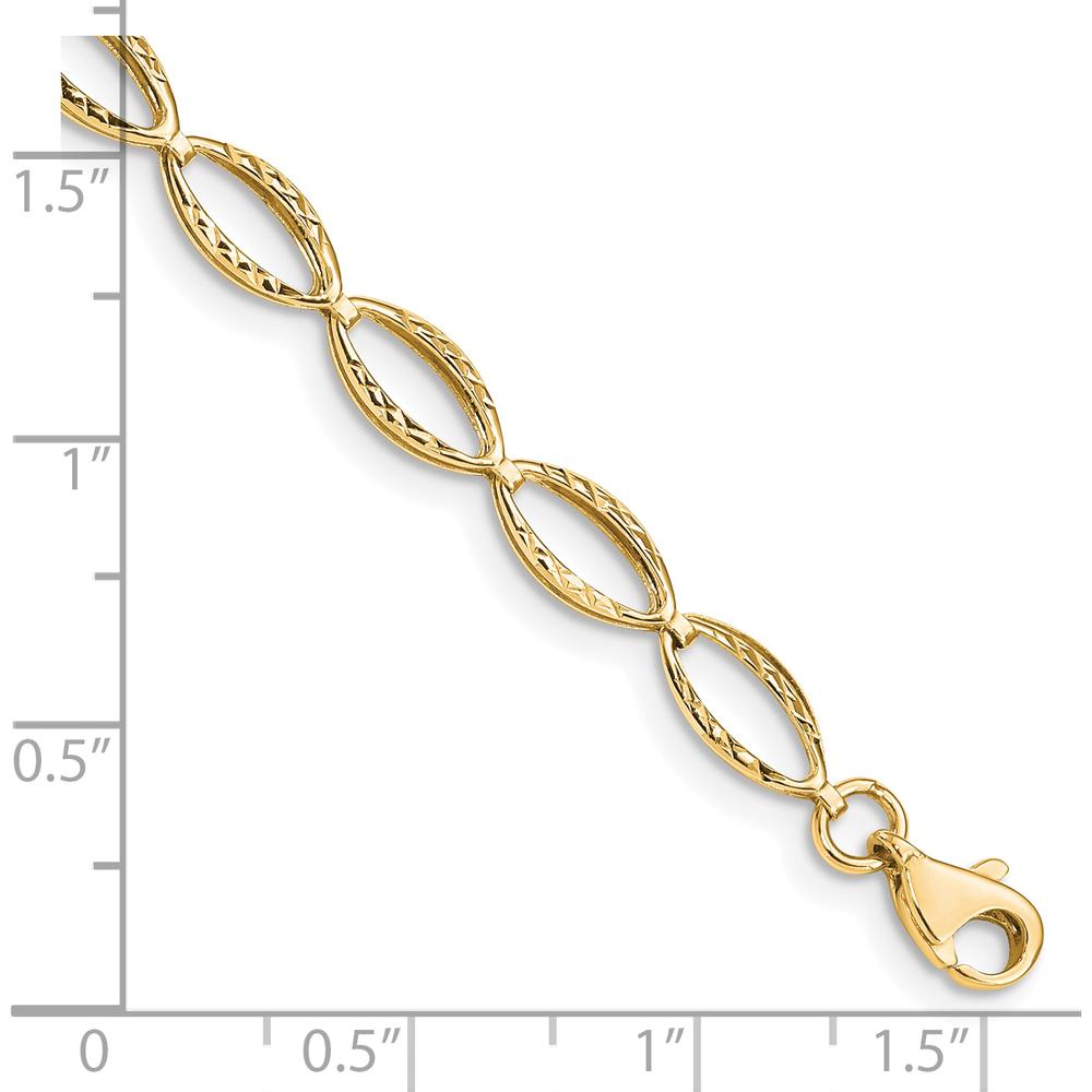 10K Yellow Gold Polished Oval Link Bracelet - 7.25", 5mm Wide